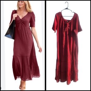 Ellos Elegant maroon dress.